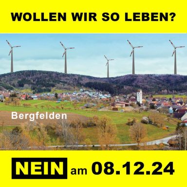 Banner Gegenwind-Bürgerinitiative (Bergfelden)