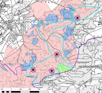 Vorranggebiet mit privaten Waldflächen